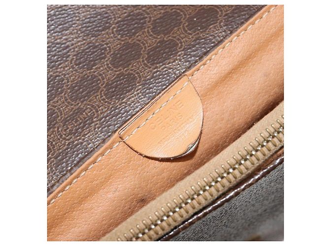 Céline Borsa a Spalla in Tela Macadam CELINE in Pelle PVC Marrone Oro Auth ep10882 D'oro - vista 12