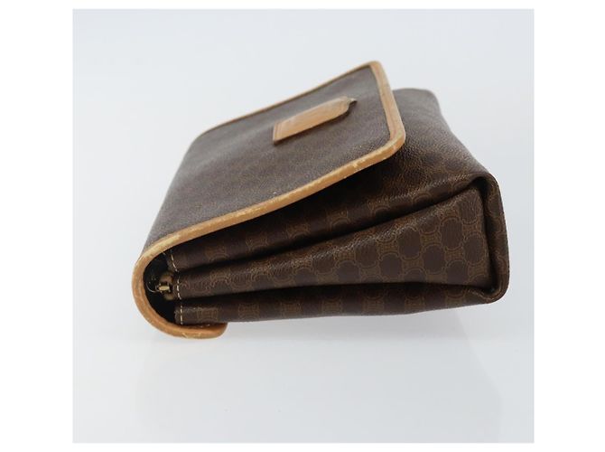 Céline Borsa a Spalla in Tela Macadam CELINE in Pelle PVC Marrone Oro Auth ep10882 D'oro - vista 4
