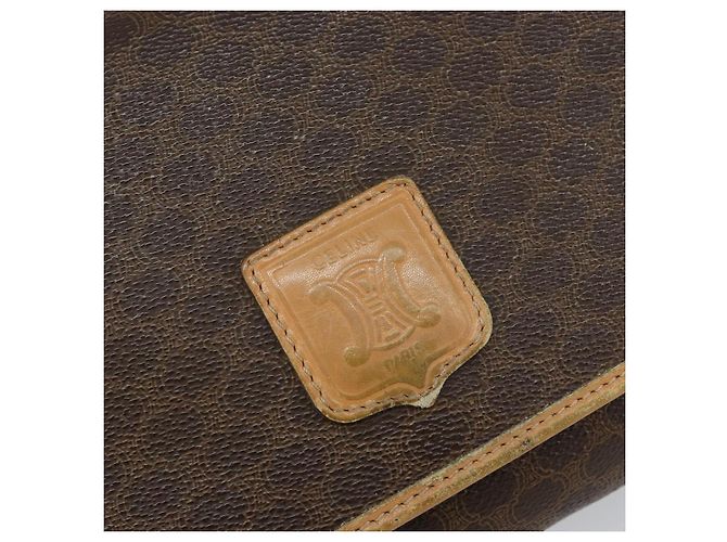Céline Borsa a Spalla in Tela Macadam CELINE in Pelle PVC Marrone Oro Auth ep10882 D'oro - vista 8