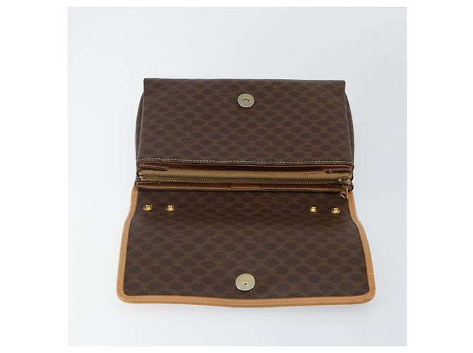 Céline Borsa a Spalla in Tela Macadam CELINE in Pelle PVC Marrone Oro Auth ep10882 D'oro - vista 9