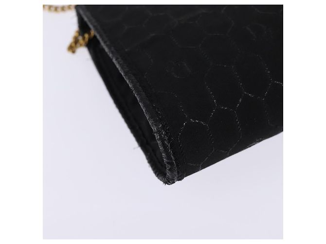 Borsa a spalla in tela a nido d'ape Christian Dior nera e oro Auth BA5626 Nero D'oro - vista 15
