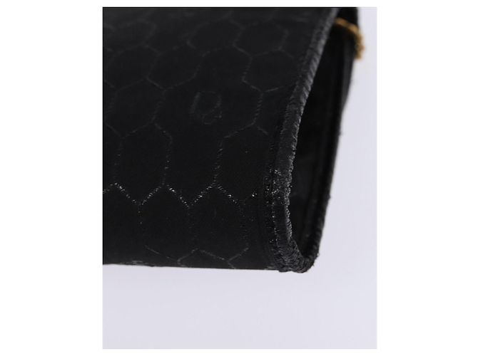 Borsa a spalla in tela a nido d'ape Christian Dior nera e oro Auth BA5626 Nero D'oro - vista 16