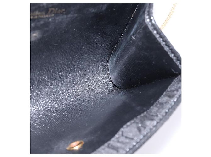 Borsa a spalla in tela a nido d'ape Christian Dior nera e oro Auth BA5626 Nero D'oro - vista 18