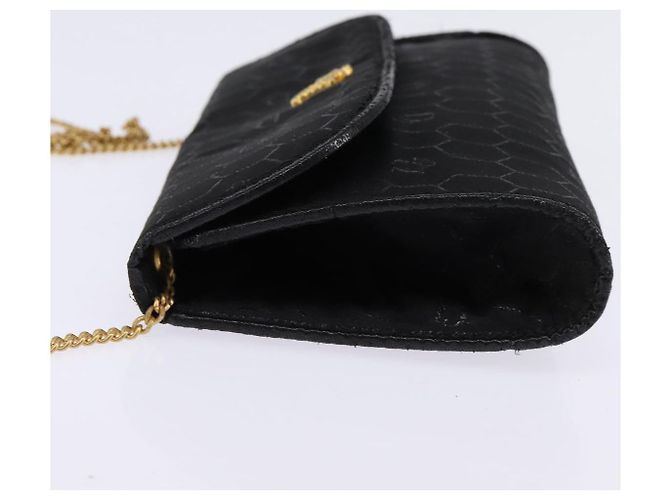 Borsa a spalla in tela a nido d'ape Christian Dior nera e oro Auth BA5626 Nero D'oro - vista 3