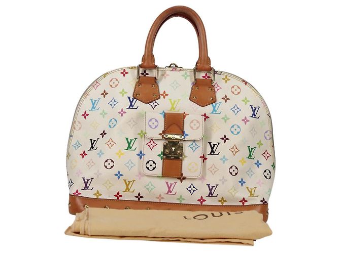 LOUIS VUITTON Monogram Multicolor Alma GM Hand Bag White M40441 LV Auth 141457V - view 12