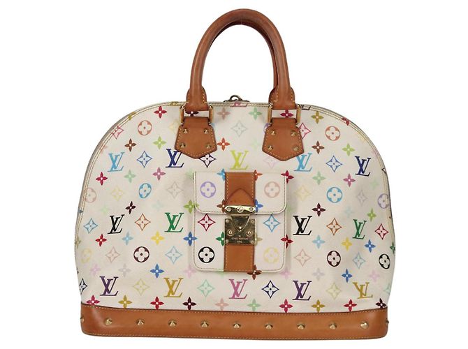 LOUIS VUITTON Monogram Multicolor Alma GM Hand Bag White M40441 LV Auth 141457V - view 13