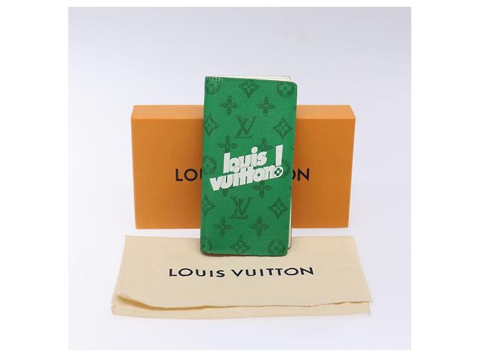 LOUIS VUITTON Monogram Portafoglio Brazza Verde M80801 LV Auth 141451 Monogramma - vista 12
