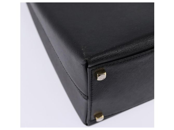 Borsa a mano in pelle Gancini Salvatore Ferragamo 2 in 1 Nero Oro Auth BA5941 - vista 16