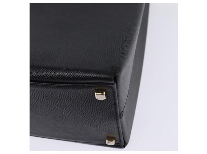 Borsa a mano in pelle Gancini Salvatore Ferragamo 2 in 1 Nero Oro Auth BA5941 - vista 17