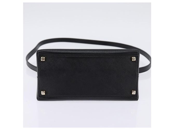 Borsa a mano in pelle Gancini Salvatore Ferragamo 2 in 1 Nero Oro Auth BA5941 - vista 5