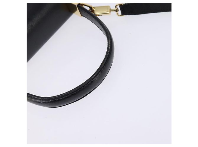 Borsa a mano in pelle Gancini Salvatore Ferragamo 2 in 1 Nero Oro Auth BA5941 - vista 7