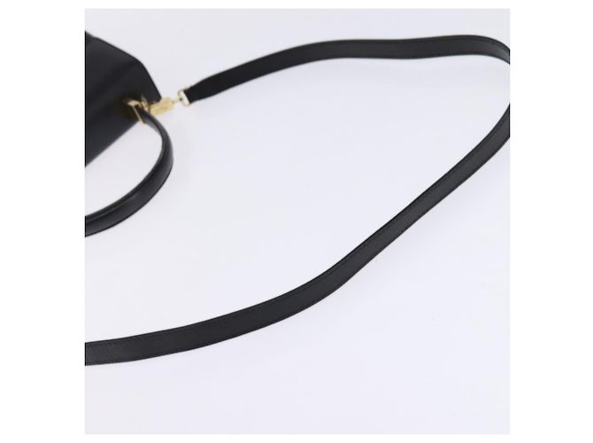 Borsa a mano in pelle Gancini Salvatore Ferragamo 2 in 1 Nero Oro Auth BA5941 - vista 9