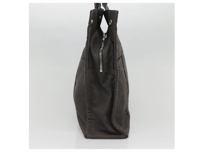 Hermès HERMES Handtasche Her Line MM Canvas Grau Silber Auth 141514 Braun - Ansicht 4