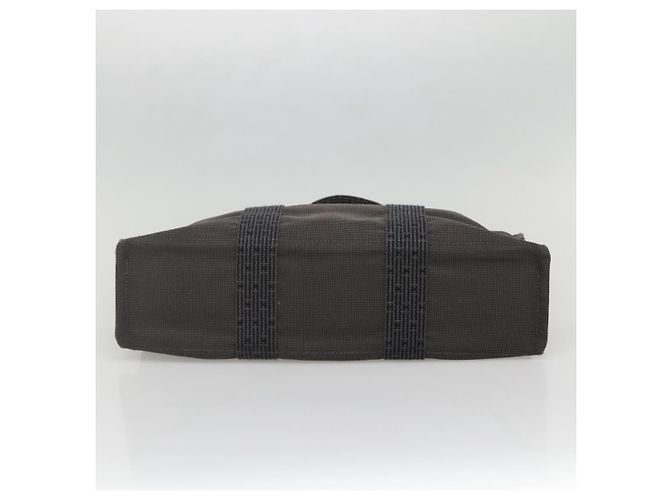 Hermès HERMES Handtasche Her Line MM Canvas Grau Silber Auth 141514 Braun - Ansicht 5
