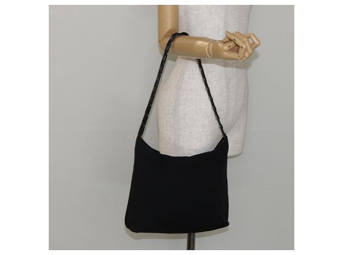 Borsa a Spalla Salvatore Ferragamo in Tela Nera Auth bs29112 Nero - vue 20