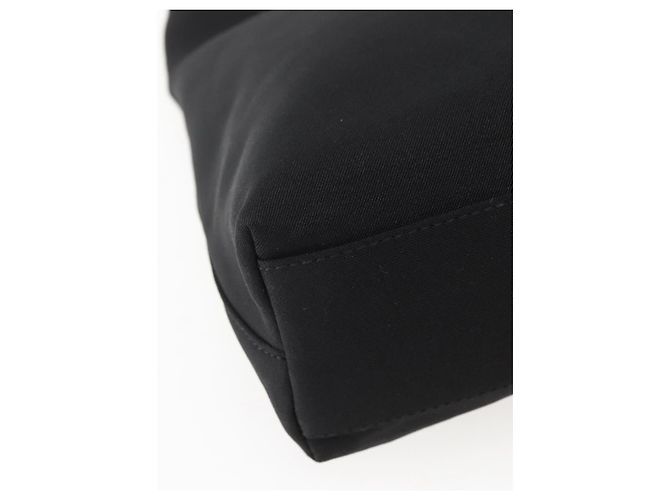 Borsa a Spalla Salvatore Ferragamo in Tela Nera Argento Autentica BA5743 - vista 14