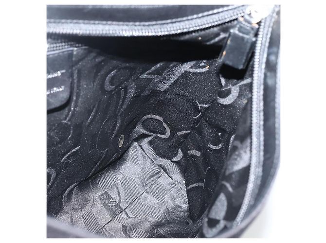 Borsa a Spalla Salvatore Ferragamo in Tela Nera Argento Autentica BA5743 - vista 17