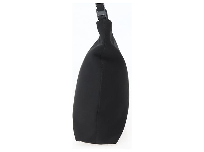 Borsa a Spalla Salvatore Ferragamo in Tela Nera Argento Autentica BA5743 - vista 4