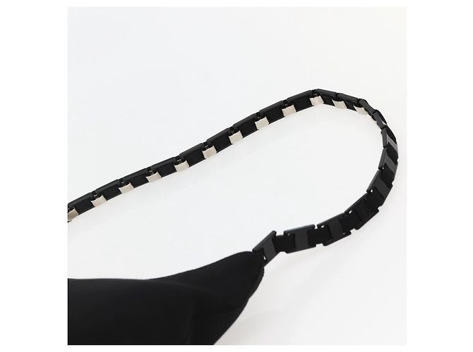 Borsa a Spalla Salvatore Ferragamo in Tela Nera Argento Autentica BA5743 - vista 8