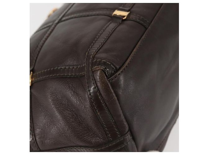 Bolsa de Ombro Chain Vala em Couro Marrom Dourado Salvatore Ferragamo Auth bs29113 - vista 15