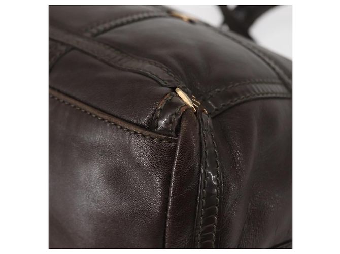 Bolsa de Ombro Chain Vala em Couro Marrom Dourado Salvatore Ferragamo Auth bs29113 - vista 18