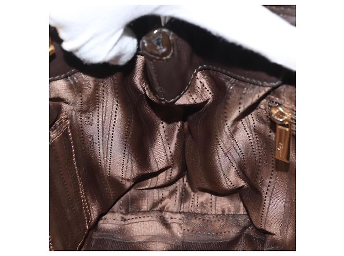 Bolsa de Ombro Chain Vala em Couro Marrom Dourado Salvatore Ferragamo Auth bs29113 - vista 22