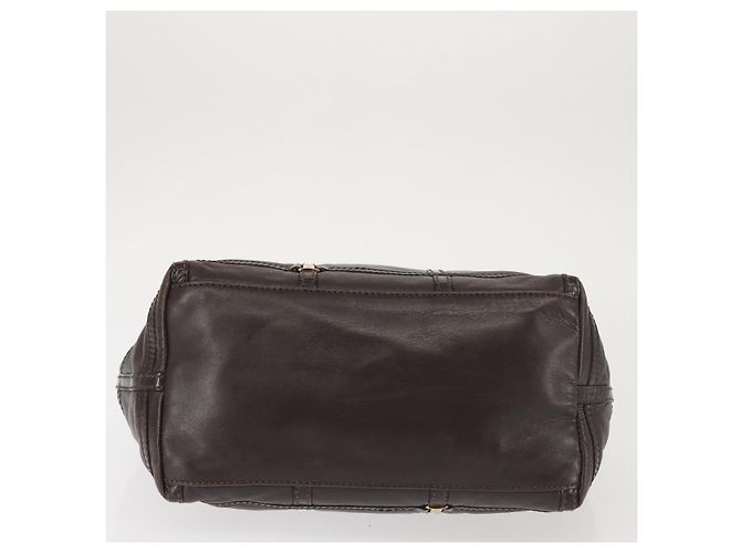 Bolsa de Ombro Chain Vala em Couro Marrom Dourado Salvatore Ferragamo Auth bs29113 - vista 6