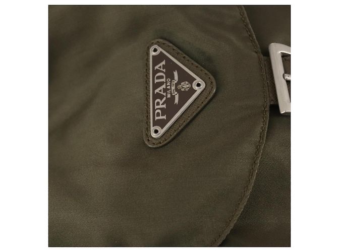 PRADA Backpack Nylon Khaki Silver Auth bs29051 Silvery - view 18