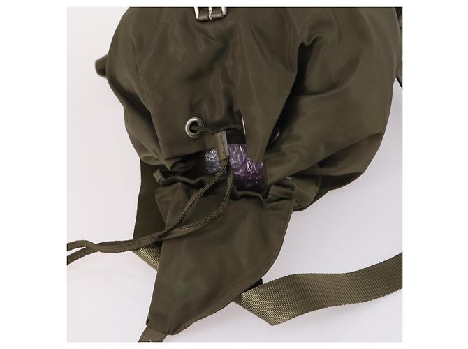 PRADA Backpack Nylon Khaki Silver Auth bs29051 Silvery - view 19