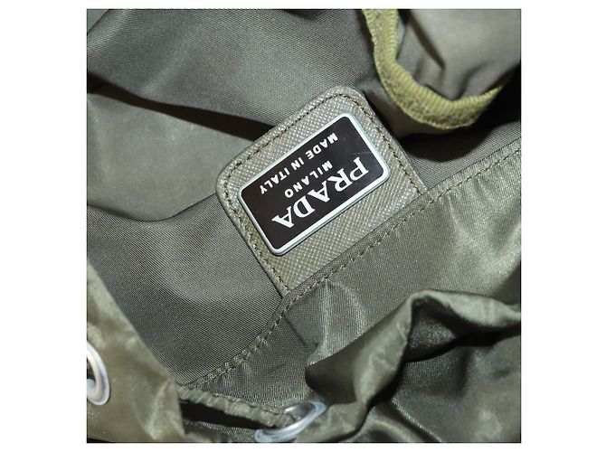 PRADA Backpack Nylon Khaki Silver Auth bs29051 Silvery - view 20