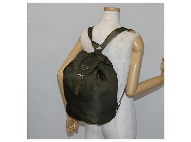 PRADA Backpack Nylon Khaki Silver Auth bs29051 Silvery - view 23
