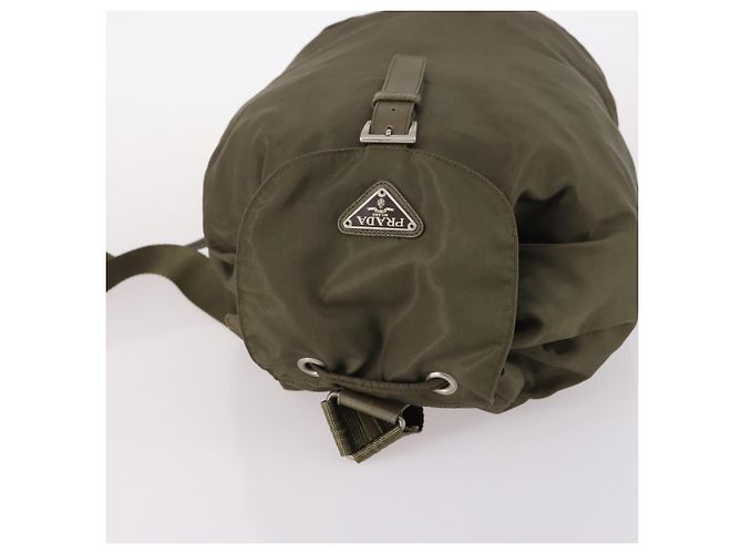 PRADA Backpack Nylon Khaki Silver Auth bs29051 Silvery - view 6