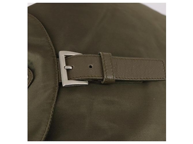 PRADA Backpack Nylon Khaki Silver Auth bs29051 Silvery - view 9