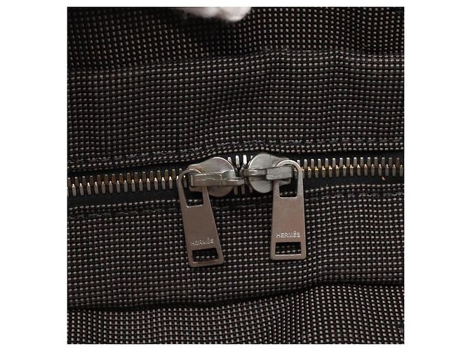 Hermès HERMES Handtasche Her Line MM Canvas Grau Silber Auth 141513 Braun - Ansicht 10