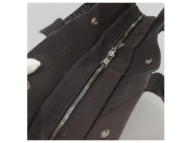 Hermès HERMES Handtasche Her Line MM Canvas Grau Silber Auth 141513 Braun - Ansicht 6