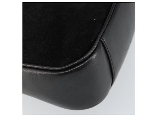Borsa a mano GUCCI in pelle scamosciata 2 in 1 nera e oro 001 1732 1638 Auth 141717 Nero D'oro - vista 10