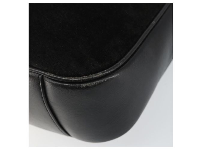 Borsa a mano GUCCI in pelle scamosciata 2 in 1 nera e oro 001 1732 1638 Auth 141717 Nero D'oro - vista 15