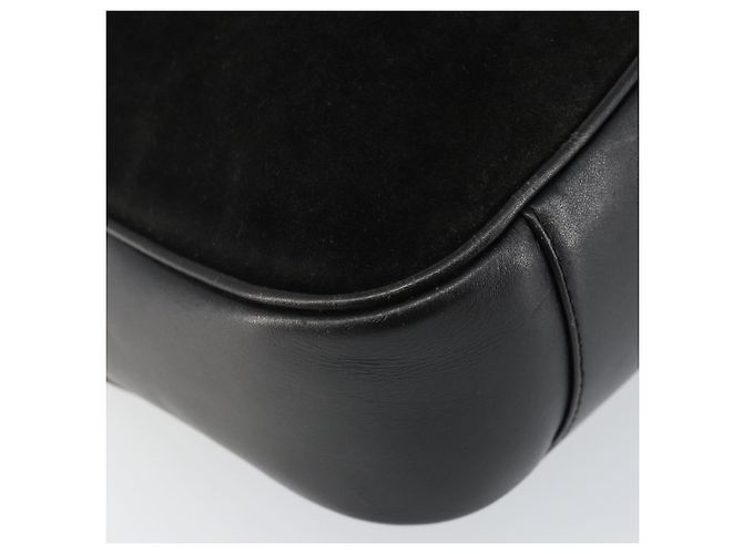 Borsa a mano GUCCI in pelle scamosciata 2 in 1 nera e oro 001 1732 1638 Auth 141717 Nero D'oro - vista 16