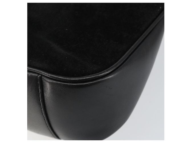 Borsa a mano GUCCI in pelle scamosciata 2 in 1 nera e oro 001 1732 1638 Auth 141717 Nero D'oro - vista 17