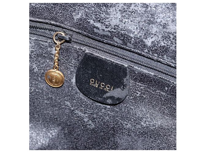 Borsa a mano GUCCI in pelle scamosciata 2 in 1 nera e oro 001 1732 1638 Auth 141717 Nero D'oro - vista 18