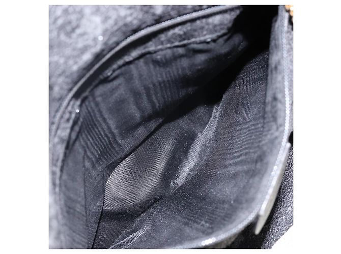 Borsa a mano GUCCI in pelle scamosciata 2 in 1 nera e oro 001 1732 1638 Auth 141717 Nero D'oro - vista 21