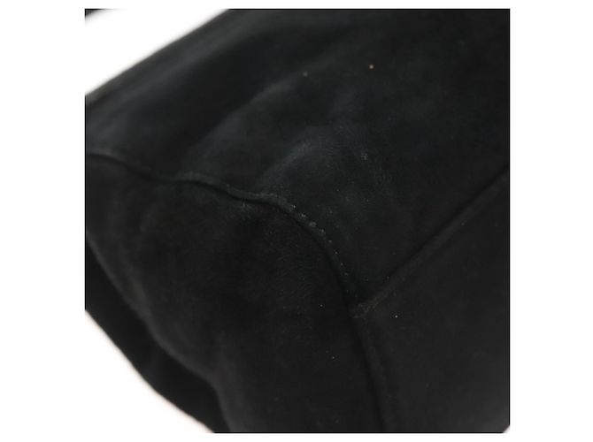 PRADA Borsa a Mano Camoscio Nero Oro Auth 141959 D'oro - vista 15