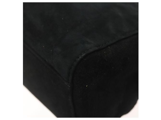 PRADA Borsa a Mano Camoscio Nero Oro Auth 141959 D'oro - vista 16