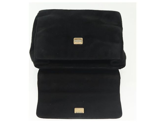 PRADA Borsa a Mano Camoscio Nero Oro Auth 141959 D'oro - vista 17