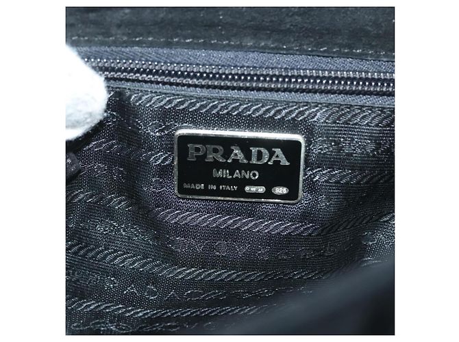 PRADA Borsa a Mano Camoscio Nero Oro Auth 141959 D'oro - vista 18