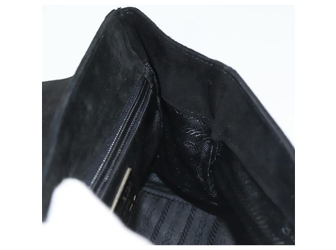 PRADA Borsa a Mano Camoscio Nero Oro Auth 141959 D'oro - vista 19