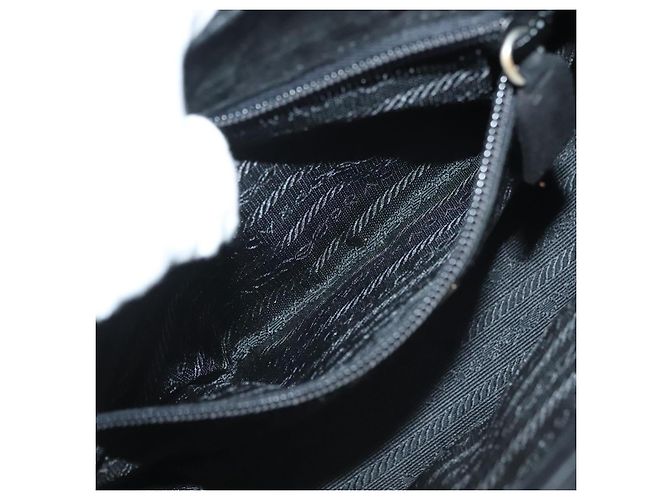 PRADA Borsa a Mano Camoscio Nero Oro Auth 141959 D'oro - vista 21