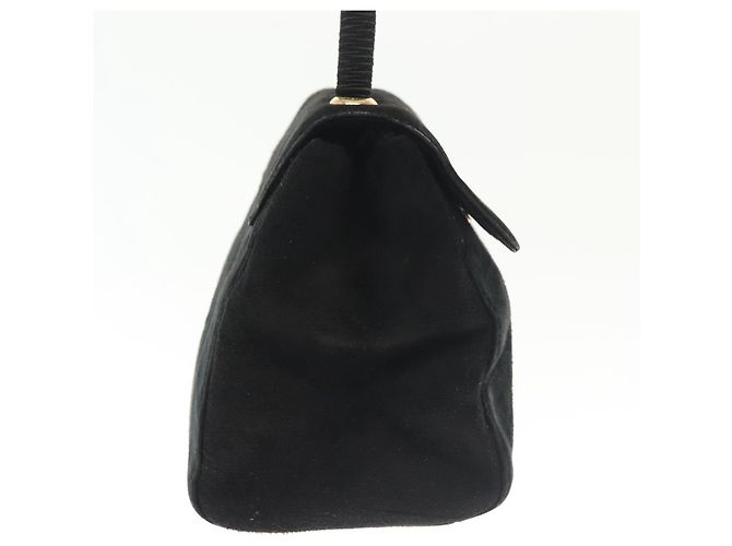PRADA Borsa a Mano Camoscio Nero Oro Auth 141959 D'oro - vista 4