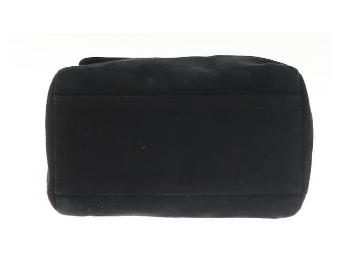PRADA Borsa a Mano Camoscio Nero Oro Auth 141959 D'oro - vista 5