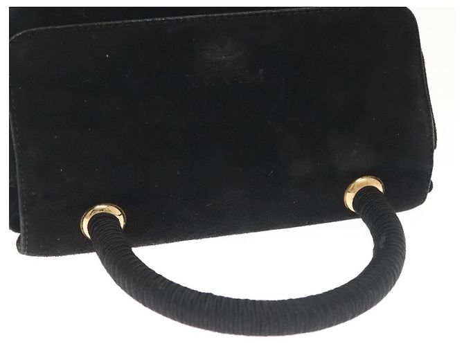 PRADA Borsa a Mano Camoscio Nero Oro Auth 141959 D'oro - vista 6
